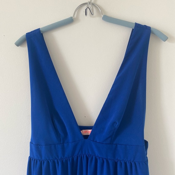 Bright Blue Floor Length Dress - Picture 2 of 3